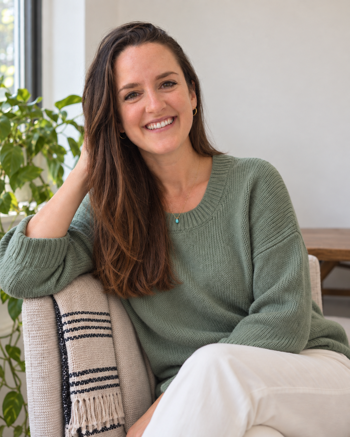Maggie Streeten seated in a relaxed indoor setting